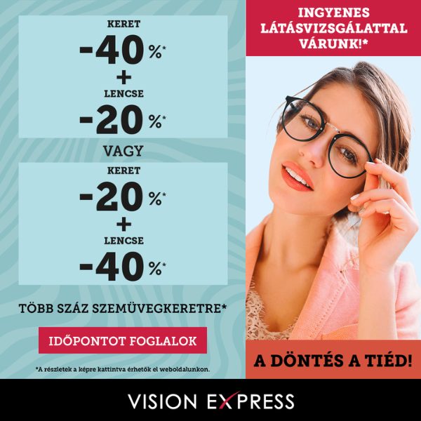 Vision Express: Akár 40% kedvezmény